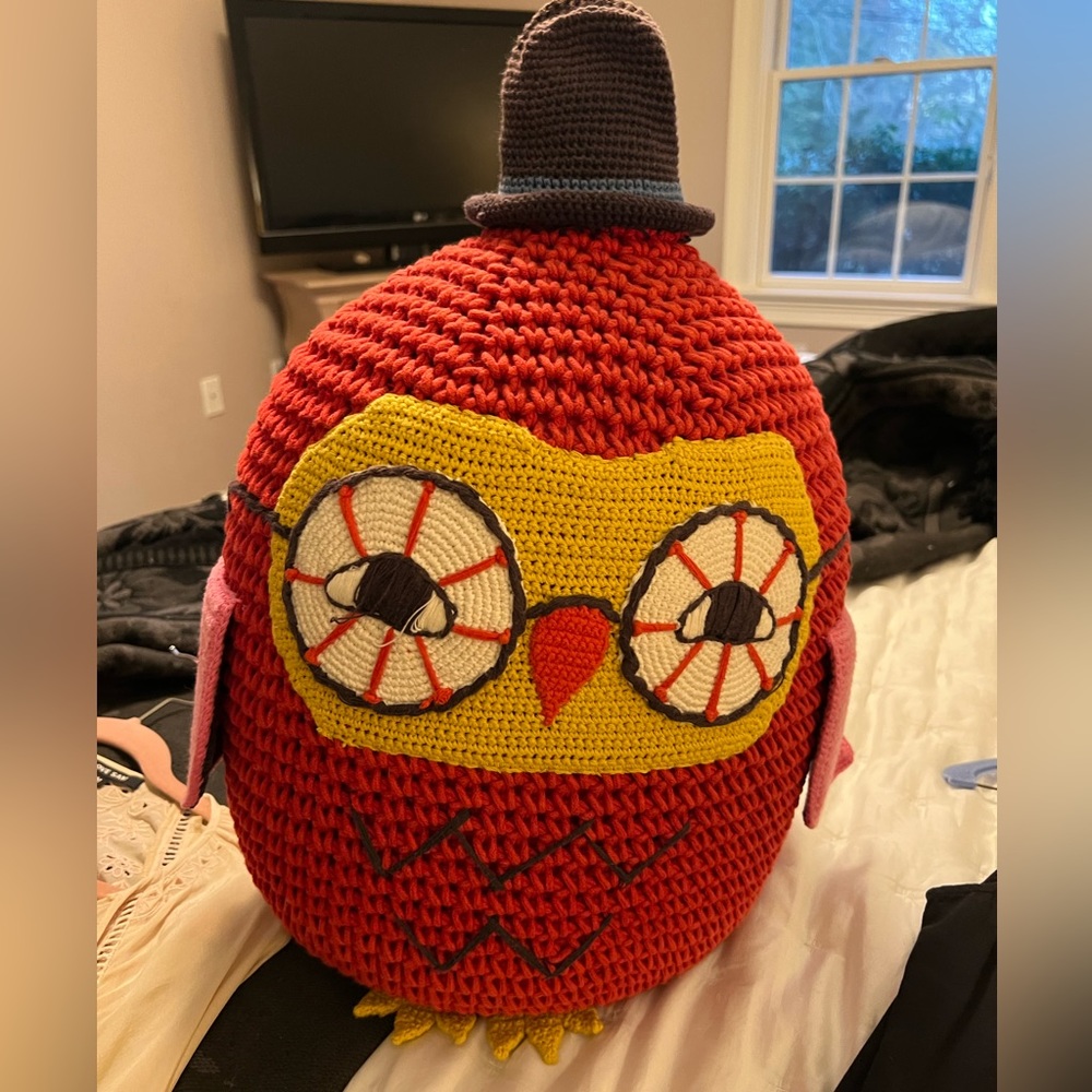 The cutest crochet owl you ever did see! He’s about 2ft tall and so adorable!